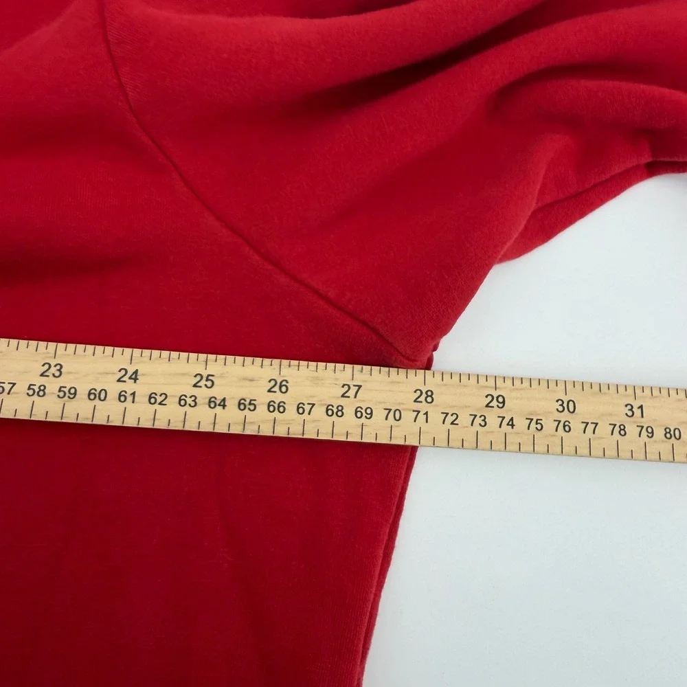 Adidas Hoodie Men 2XL Red Embroidered Logo Pullover Sweatshirt